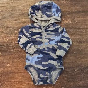 Carter’s Blue/Grey Camo Hooded Onesie